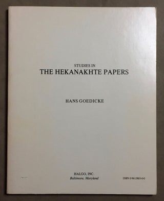 Item #M2912b Studies in the Heqanakhte papers. GOEDICKE Hans[newline]M2912b.jpg
