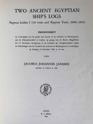 Two ancient Egyptian ship's logs. Papyrus Leiden I 350 verso and Papyrus Turin 2008 + 2016.[newline]M2913a-02.jpeg