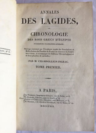 Annales des Lagides, ou chronologie des rois grecs d'Egypte successeurs d'Alexandre le Grand. 2 volumes (complete set)[newline]M2919-04.jpg