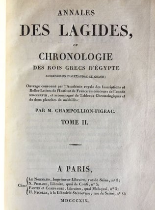Annales des Lagides, ou chronologie des rois grecs d'Egypte successeurs d'Alexandre le Grand. 2 volumes (complete set)[newline]M2919-13.jpg