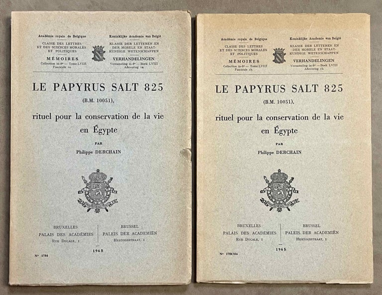 Item #M2936i Le papyrus Salt 825 (B. M. 10051), rituel pour la conservation de la vie en Egypte. Fascicles A & B (complete set). DERCHAIN Philippe.[newline]M2936i-00.jpeg