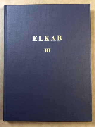 Elkab. Vol. I-VIII. Vol. I: Les monuments religieux à l'entrée de l'Ouady Hellal. Vol. II: L'Elkabien épipaléolithique de la Vallée du Nil égyptien. Vol. III: Les ostraca grecs. Vol. IV: Topographie (2 fascicles). Vol. V: The Naqada III Cemetery. Vol. VI,1 (Text) and VI,2 (Tafeln): Die Felsinschriften des Wadi Hilâl. Vol. VII: Die Barkenkapelle des Königs Sobekhotep III. in Elkab. Vol. VIII: La tombe de Setaou. Set of 8 volumes in 9 parts.