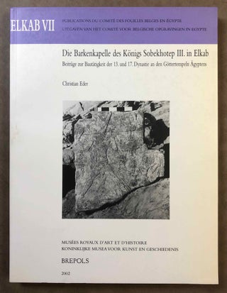 Elkab. Vol. I-VIII. Vol. I: Les monuments religieux à l'entrée de l'Ouady Hellal. Vol. II: L'Elkabien épipaléolithique de la Vallée du Nil égyptien. Vol. III: Les ostraca grecs. Vol. IV: Topographie (2 fascicles). Vol. V: The Naqada III Cemetery. Vol. VI,1 (Text) and VI,2 (Tafeln): Die Felsinschriften des Wadi Hilâl. Vol. VII: Die Barkenkapelle des Königs Sobekhotep III. in Elkab. Vol. VIII: La tombe de Setaou. Set of 8 volumes in 9 parts.