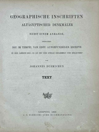 Geographische inschriften alt&auml;gyptischer Denkm&auml;ler. Band I und Band II.[newline]M2947-02.jpeg