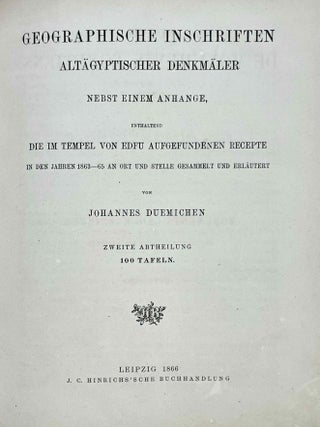 Geographische inschriften alt&auml;gyptischer Denkm&auml;ler. Band I und Band II.[newline]M2947-18.jpeg