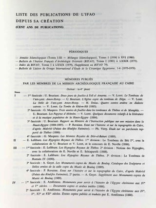 Livre du centenaire de l'Institut Français d'Archéologie Orientale