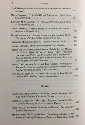 Egypt at its origins. Vol. I: Studies in memory of Barbara Adams.