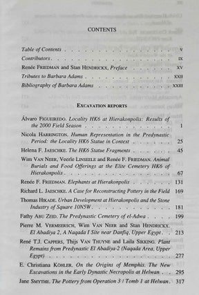 Egypt at its origins. Vol. I: Studies in memory of Barbara Adams. Vol. II (set of 2 volumes)[newline]M2956b-03.jpeg