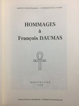 Hommages à François Daumas. Tomes I & II (complete set)[newline]M2961a-02.jpg
