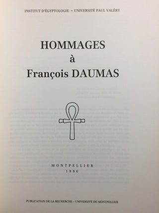 Hommages à François Daumas. Tomes I & II (complete set)[newline]M2961a-14.jpg