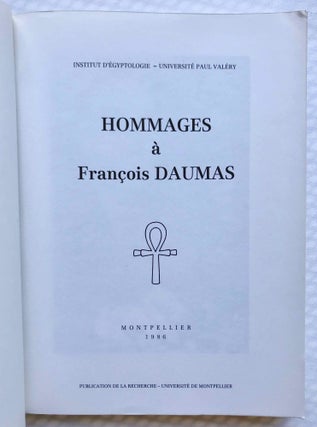 Hommages à François Daumas. Tomes I & II (complete set)[newline]M2961b-02.jpg
