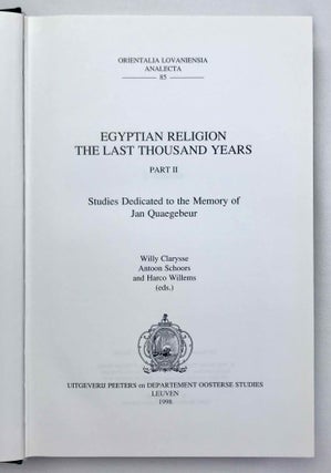 Egyptian religion. The last thousand years. Studies dedicated to the memory of Jan Quaegebeur. Vol. I & II (complete set)[newline]M2964a-14.jpeg