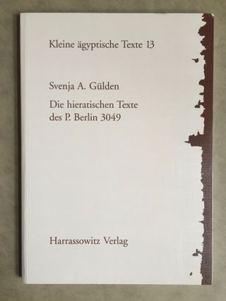 Item #M2973 Die hieratischen Texte des P. Berlin 3049. GÜLDEN Svenja A[newline]M2973.jpg