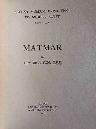 Matmar. British Museum expedition to Middle Egypt 1929-1931.[newline]M2977a-01.jpg