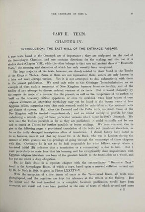 The cenotaph of Seti I at Abydos. Vol. I: Text. Vol. II: Plates (complete set)