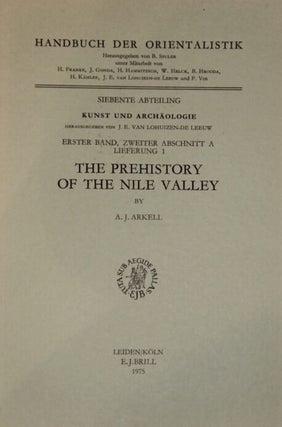 Item #M2982a The prehistory of the Nile valley. ARKELL Anthony John