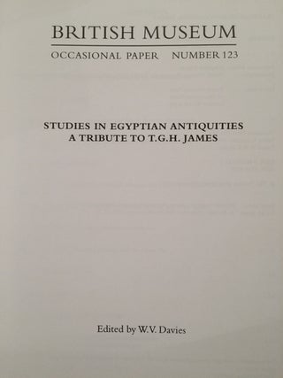 Studies in Egyptian antiquities. A tribute to T.G.H. James[newline]M2983-02.jpg