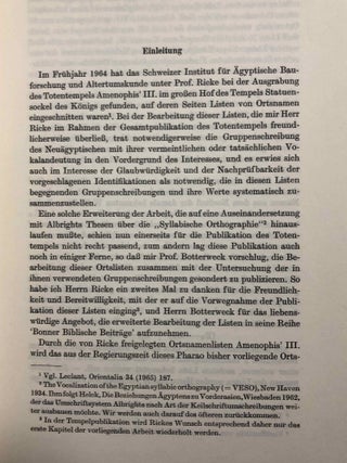 Die Ortsnamenlisten aus dem Totentempel Amenophis III
