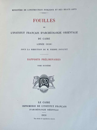Rapports pr&eacute;liminaires. Tome VIII. 1e partie: M&eacute;damoud (1930). Les fouilles.[newline]M3003c-03.jpeg