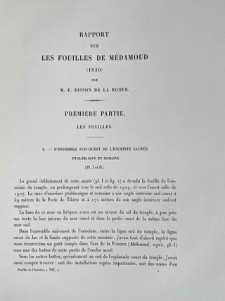 Rapports pr&eacute;liminaires. Tome VIII. 1e partie: M&eacute;damoud (1930). Les fouilles.[newline]M3003c-05.jpeg