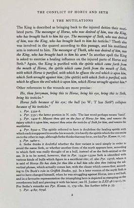 The conflict of Horus and Seth from Egyptian and classical sources