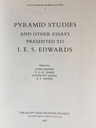 Festschrift Edwards. Pyramid Studies and Other Essays Presented to I. E. S. Edwards.[newline]M3033a-03.jpg
