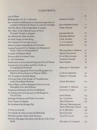 Festschrift Edwards. Pyramid Studies and Other Essays Presented to I. E. S. Edwards.