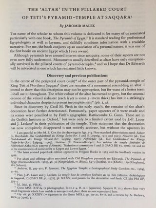 Festschrift Edwards. Pyramid Studies and Other Essays Presented to I. E. S. Edwards.