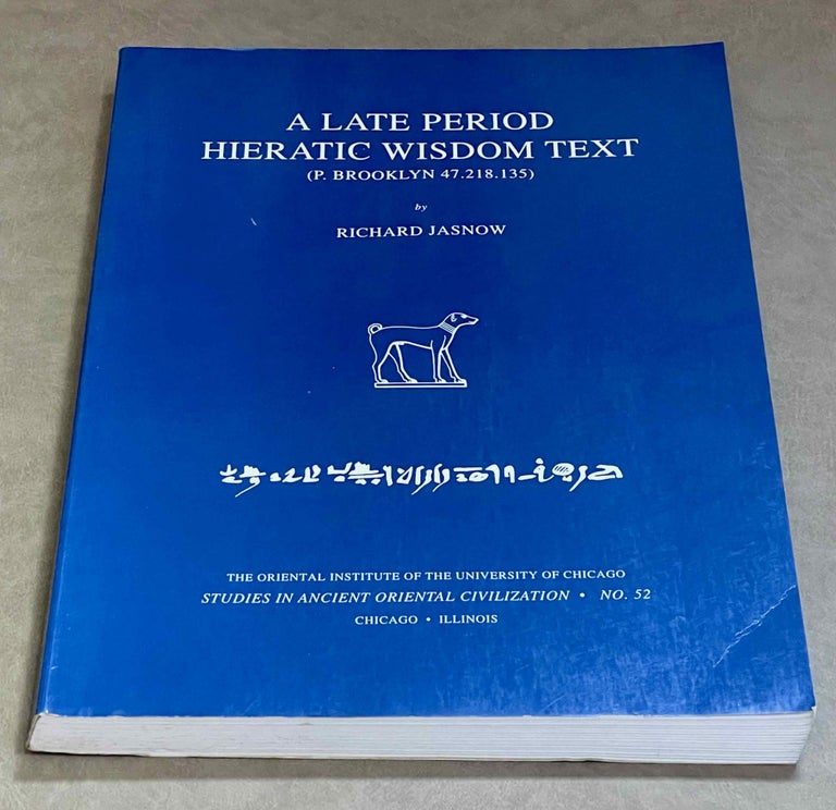 Item #M3039 A late period hieratic wisdom text (P. Brooklyn 47.218.135). JASNOW Richard Lewis.[newline]M3039-00.jpeg