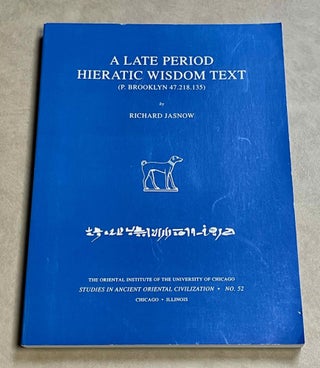 Item #M3039a A late period hieratic wisdom text (P. Brooklyn 47.218.135). JASNOW Richard Lewis[newline]M3039a-00.jpeg