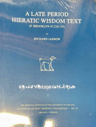Item #M3039b A late period hieratic wisdom text (P. Brooklyn 47.218.135). JASNOW Richard Lewis