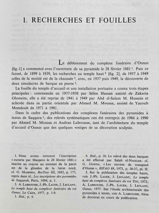 Le temple d'accueil du complexe fun&eacute;raire du roi Ounas