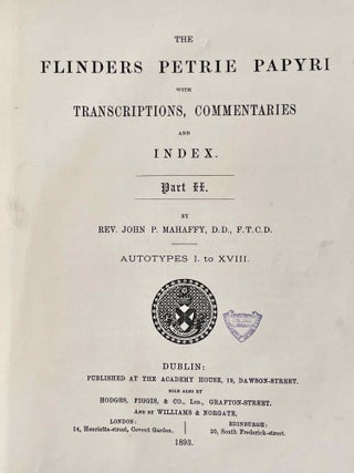 The Flinders Petrie Papyri with Transcriptions, Commentaries and Index. Part II.[newline]M3060b-03.jpeg