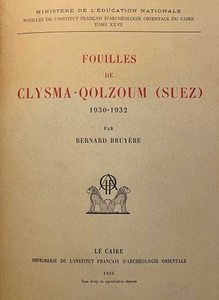 Rapport sur les fouilles de Clysma-Golzoun (Suez) (1930-1932)[newline]M3073b-02.jpeg