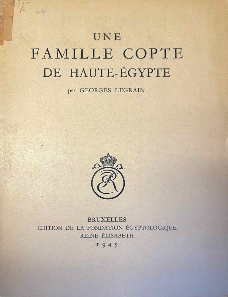 Item #M3076b Une famille copte de Haute Egypte. LEGRAIN Georges.
