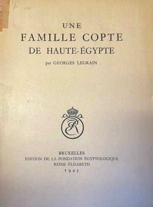 Item #M3076b Une famille copte de Haute Egypte. LEGRAIN Georges