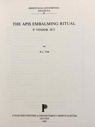 The Apis embalming ritual. P. Vindob. 3873.[newline]M3099b-01.jpg