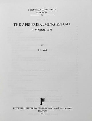 The Apis embalming ritual. P. Vindob. 3873.[newline]M3099d-01.jpeg