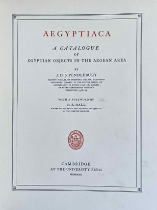 Aegyptiaca. A catalogue of Egyptian objects in the Aegean area.[newline]M3109-04.jpeg