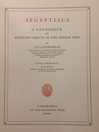 Aegyptiaca. A catalogue of Egyptian objects in the Aegean area.[newline]M3109b-03.jpg