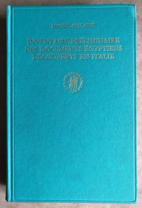 Item #M3120 Inventaire préliminaire des documents égyptiens découverts en Italie. MALAISE Michel[newline]M3120.jpg