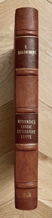 Item #M3135a Recherches critiques et historiques sur la langue et la littérature de l'Egypte....[newline]M3135a-00.jpeg