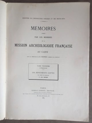 Item #M3164a Les monuments coptes du Musée de Boulaq. Catalogue des sculptures et stèles...