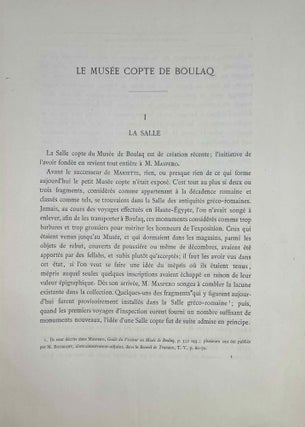 Les monuments coptes du Musée de Boulaq. Catalogue des sculptures et stèles ornées de la salle copte du Musée de Boulaq.