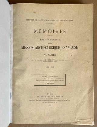 Monuments pour servir à l'histoire de l'Egypte chrétienne aux IVe et Ve siècles