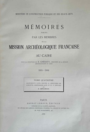 Monuments pour servir à l'histoire de l'Egypte chrétienne aux IVe et Ve siècles