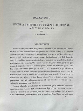 Monuments pour servir à l'histoire de l'Egypte chrétienne aux IVe et Ve siècles