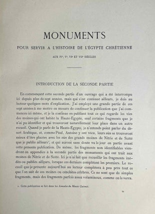 Monuments pour servir à l'histoire de l'Egypte chrétienne aux IVe, Ve, VIe et VIIe siècles - Textes coptes publiés et traduits par E. Amélineau.