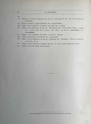 Monuments pour servir à l'histoire de l'Egypte chrétienne aux IVe, Ve, VIe et VIIe siècles - Textes coptes publiés et traduits par E. Amélineau.