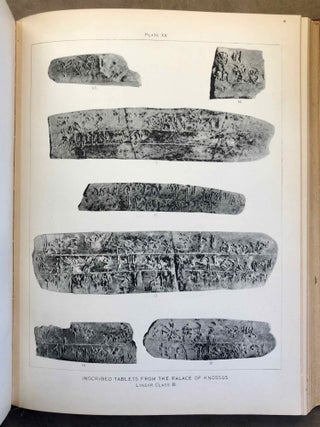 Scripta minoa. The written documents of Minoan Crete with special reference to the archives of Knossos. Volume I: The Hieroglyphic and Primitive Linear Classes with an account of the discovery of the pre-phoenician scripts, their place in Minoan story and their Mediterranean relations. Volume II: The Archives of Knossos. Clay tablets inscribed in linear script B (Complete set of two volumes).[newline]M3182c-50.jpg